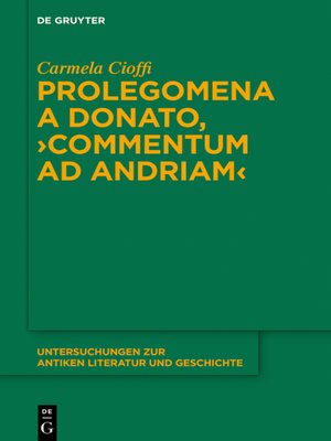 cover image of Prolegomena a Donato, "Commentum ad Andriam"